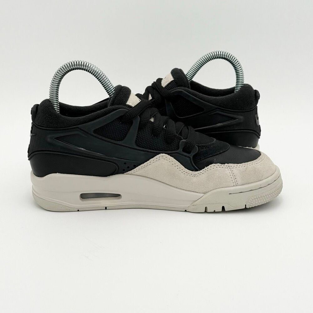 Nike Air Jordan 4 RM Black Light Bone Suede Low Lace Up Big Kids Sneakers Athlet - Picture 8 of 13